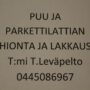 Puu ja parkettilattian hionta ja lakkaus, TMI timo leväpelto